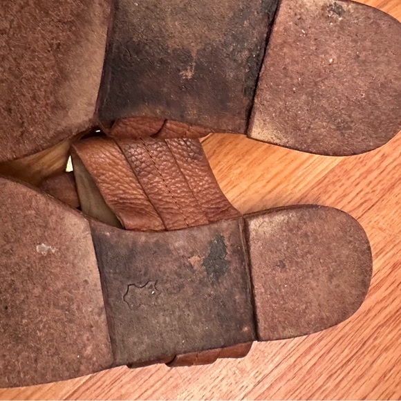 Tory Burch Brown Leather Flat Thong Sandals Size 8 - Picture 8 of 8